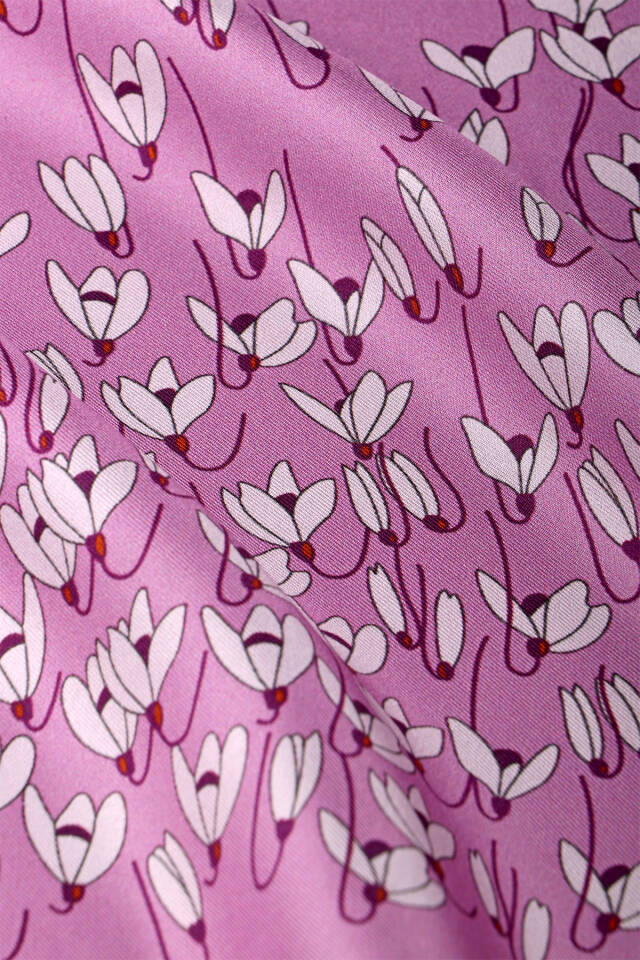 Mor Kardelen Desen Twill İpek Şal - 5