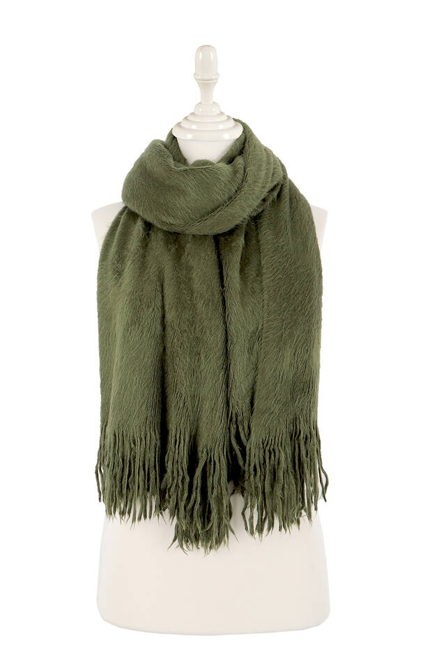 Khaki Angora Shawl - 3