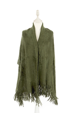 Khaki Angora Shawl 