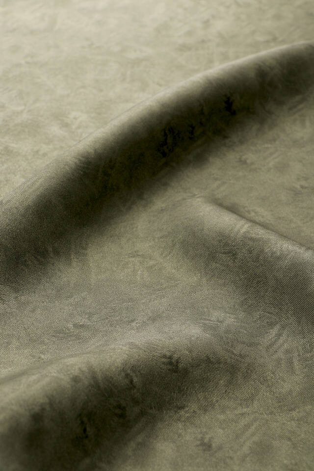 Khaki Brush Pattern Twill Silk Square Scarf - 2