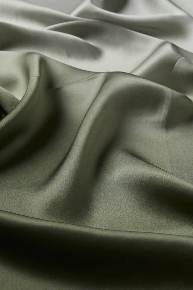 Khaki Mint Gradient Sura Silk Square Scarf - 3