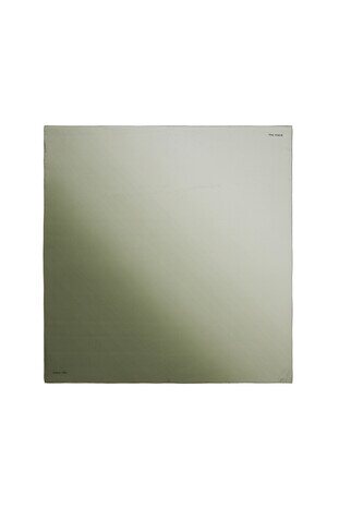 Khaki Mint Gradient Twill Silk Square Scarf 