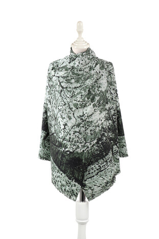 Khaki Peach Tree Pattern Winter Shawl 