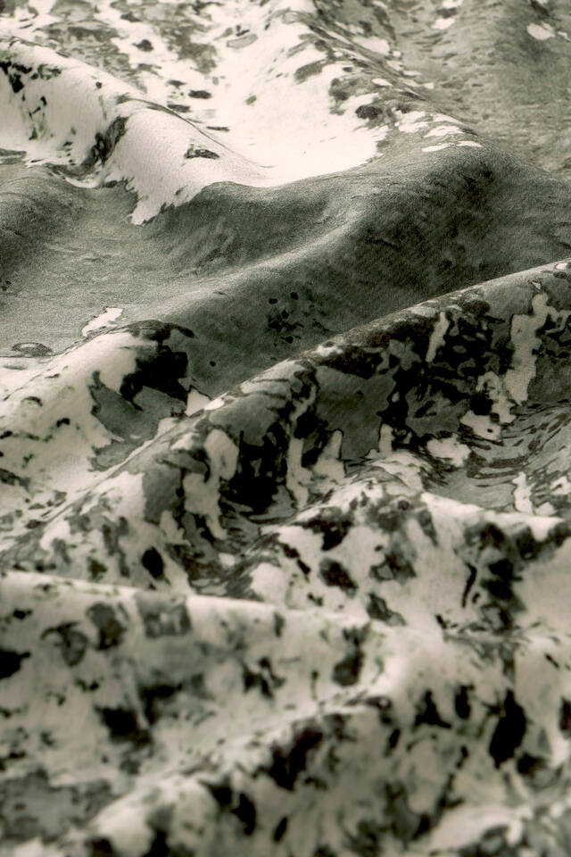 Khaki Peach Tree Pattern Winter Shawl - 5