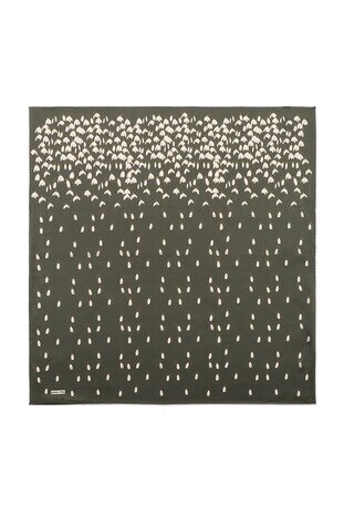 Khaki Snowdrop Sura Silk Square Scarf 