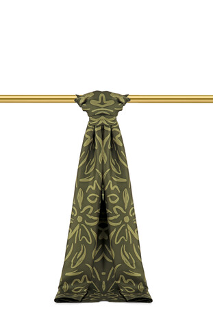 Khaki Spring Pattern Twill Silk Scarf 