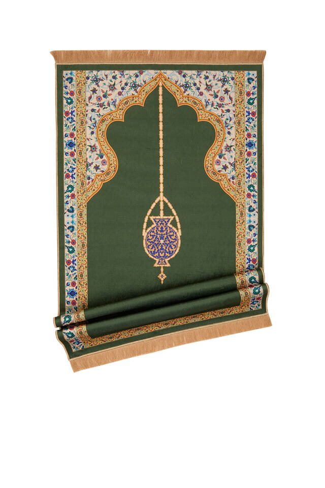 Khaki Velvet Rug Prayer Rug - 4
