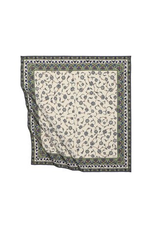 Haki Kır Çiçeği Desen İpeksi Eşarp 