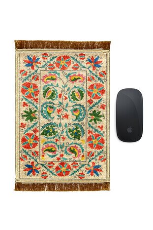 Krem Dekoratif Küçük Halı Mousepad 