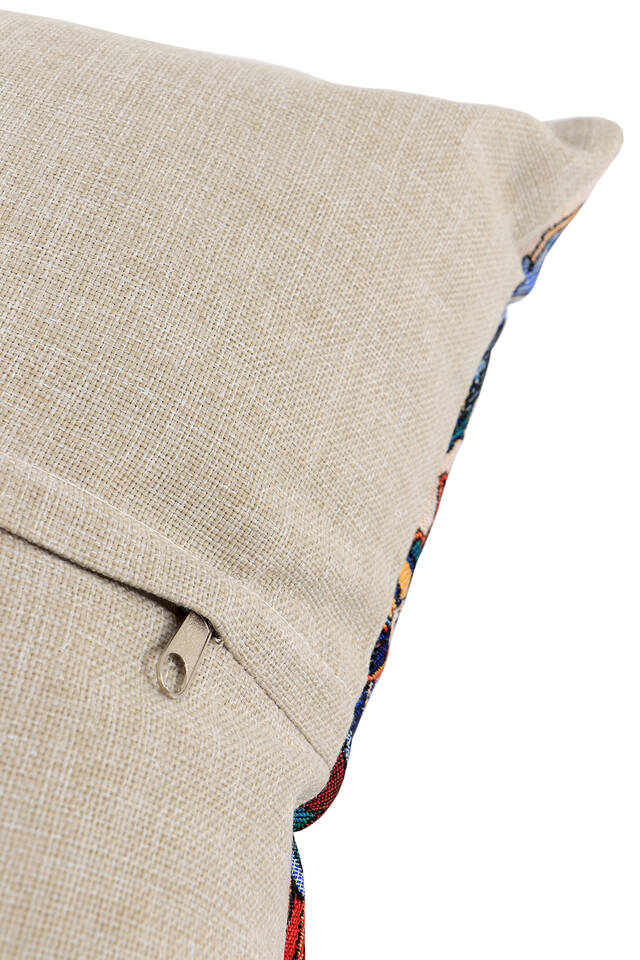 Lacivert Şamdan Lale Desen Goblen Kırlent - 3