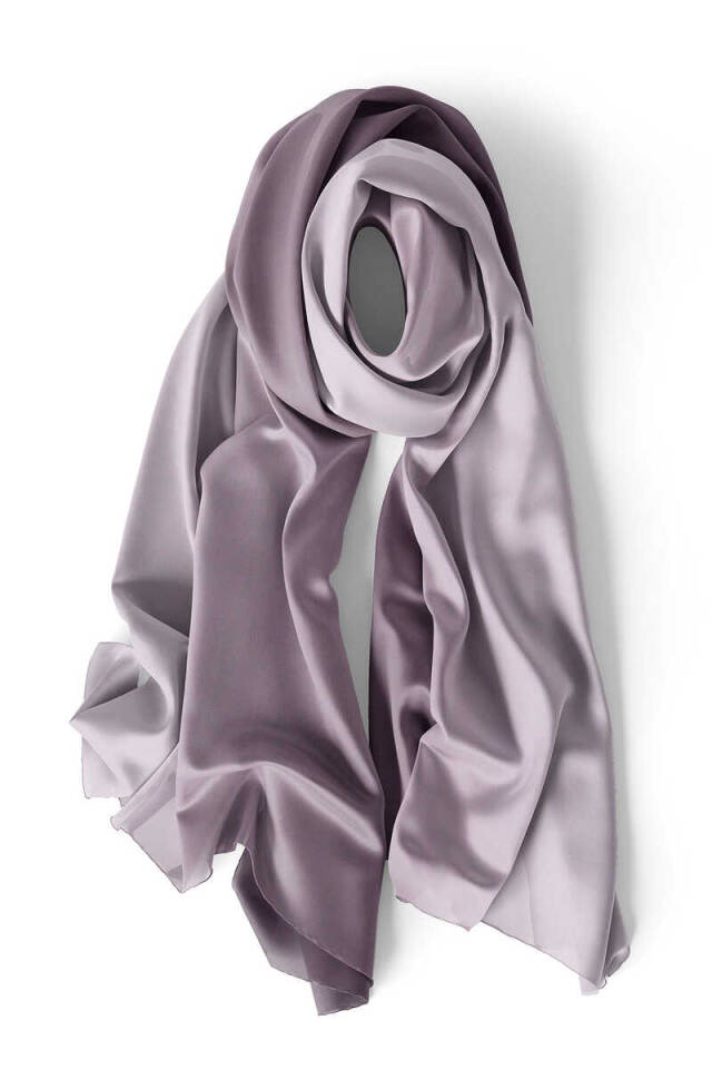 Lavender Lilac Gradient Silk Scarf - 3
