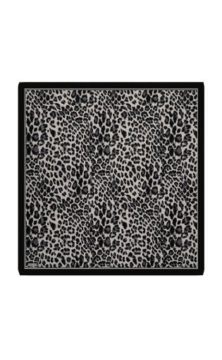Smoke Leopard Pattern Twill Silk Scarf 