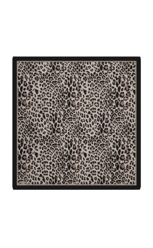 Mink Leopard Pattern Twill Silk Scarf 