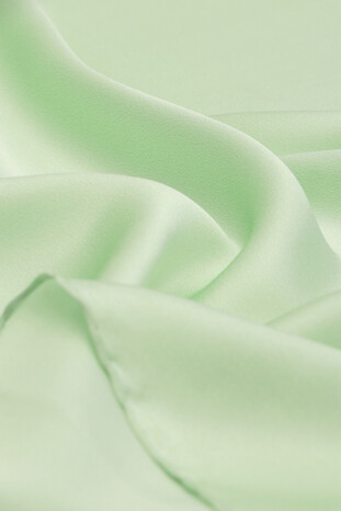 Light Green Solid Color Sura Silk Square Scarf - Thumbnail