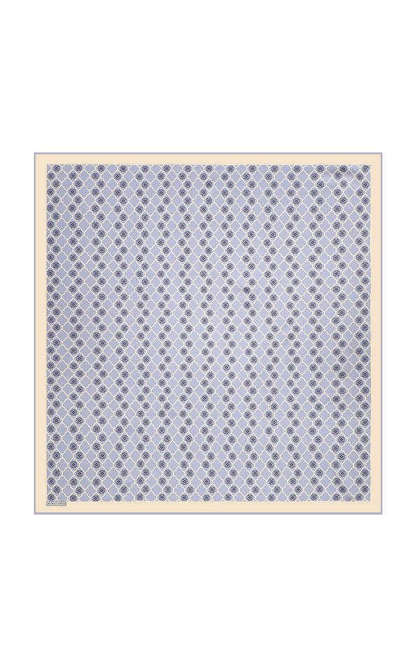 Light Lilac Monogram Silk Square Scarf - 1