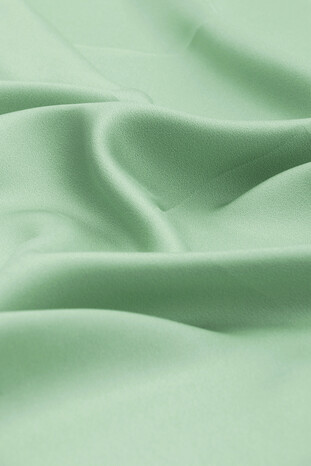 Light Mint Solid Color Twill Silk Square Scarf - Thumbnail