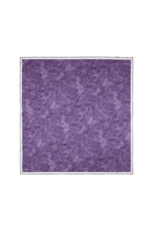 Light Purple Brush Silk Square Scarf - Thumbnail