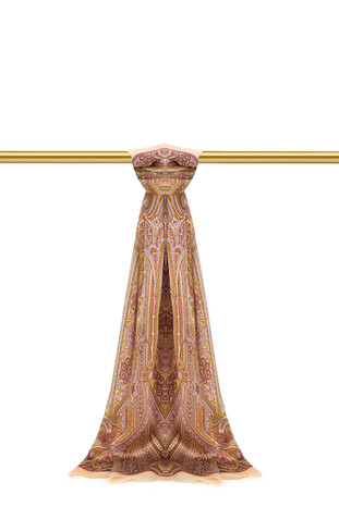 Light Salmon Sahara Pattern Silk Scarf 