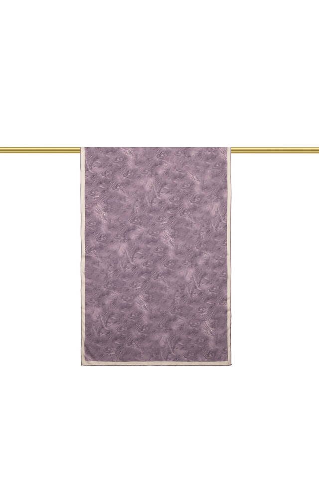 Lilac Brush Pattern Silk Scarf - 2
