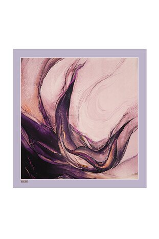 Lilac Granite Pattern Sura Silk Scarf 