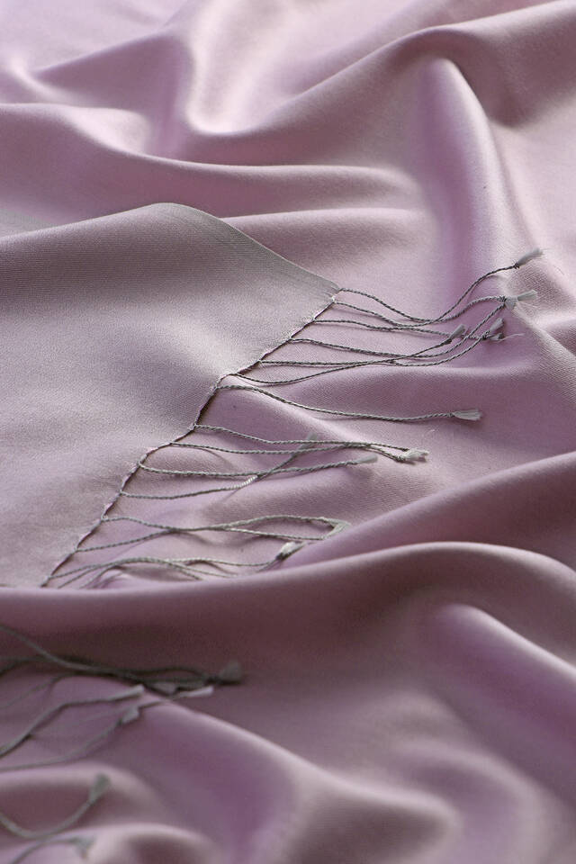 Lilac Gray Reversible Silk Scarf - 4