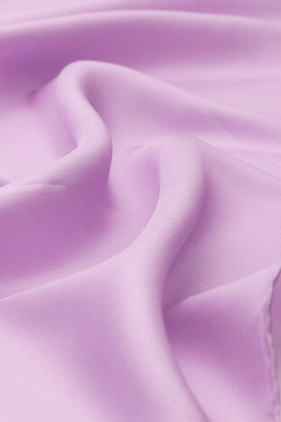 Lilac Solid Color Twill Silk Square Scarf - Thumbnail