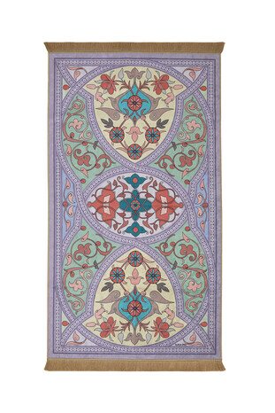 Lilac Velvet Carpet Prayer Rug - Thumbnail