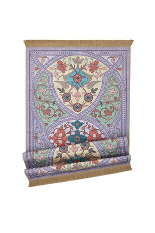 Lilac Velvet Carpet Prayer Rug - Thumbnail
