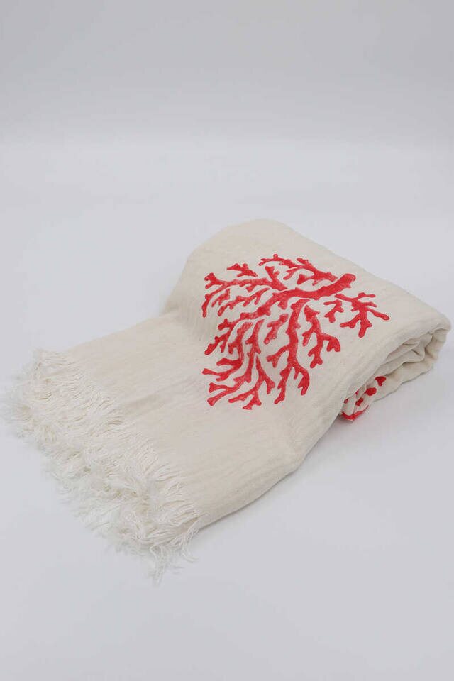 المرجان المرجان طباعة الحجر الأحمر - Bursa İpek