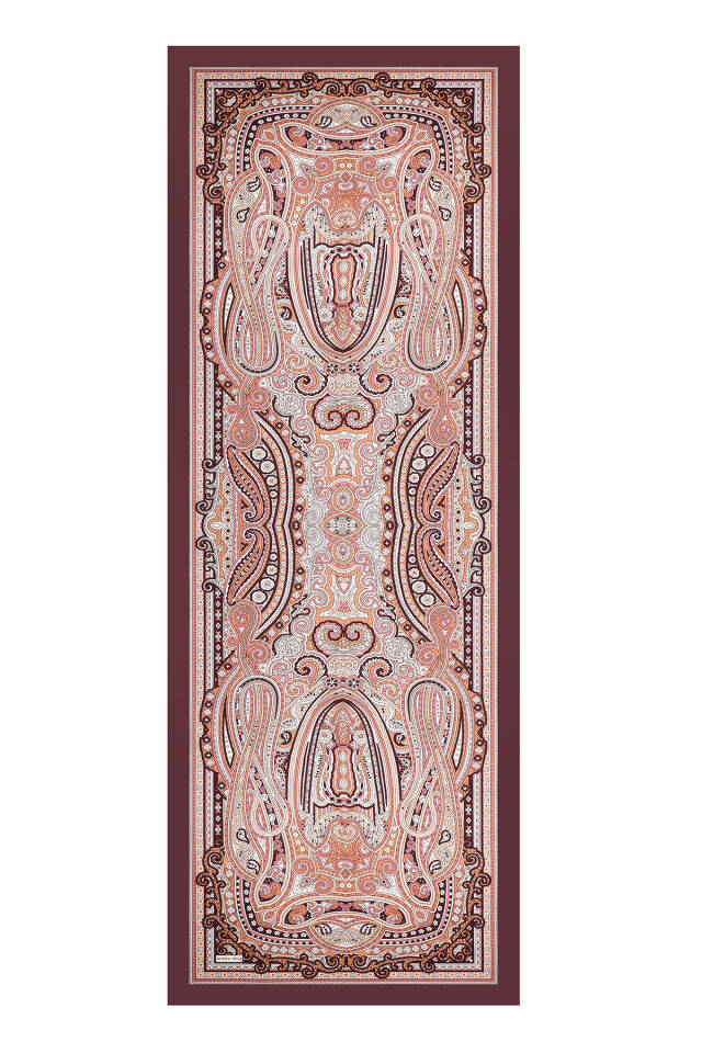 Damson Marrakesh Pattern Sura Silk Shawl - 3