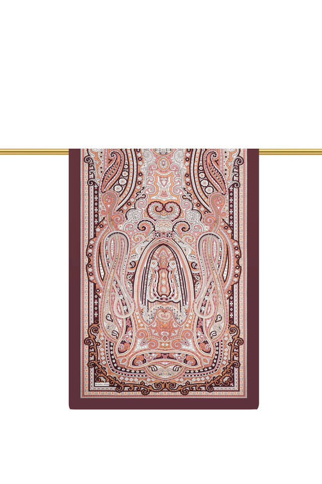 Damson Marrakesh Pattern Sura Silk Shawl - 2