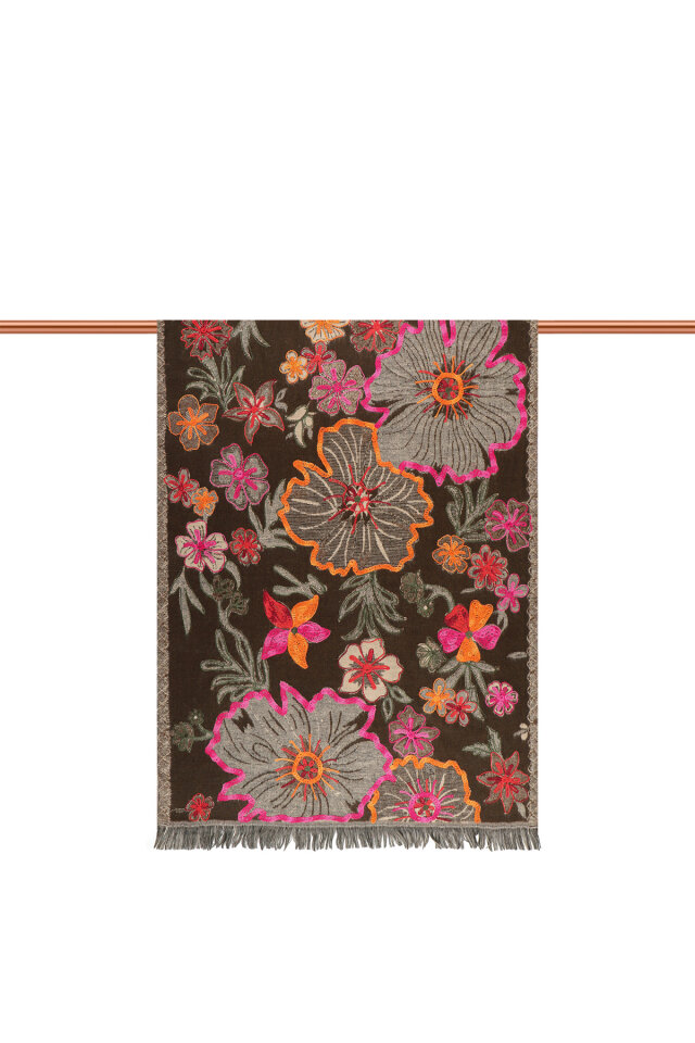 Acı Kahve Marimo Desenli Kışlık Şal - 2