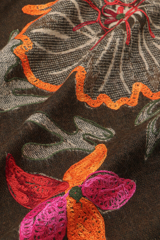 Acı Kahve Marimo Desenli Kışlık Şal - 3