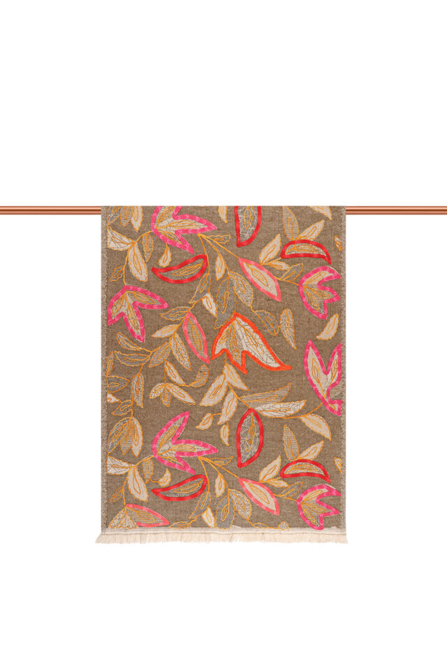 Kahverengi Marimo Desenli Kışlık Şal - 2