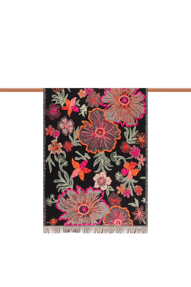 Siyah Marimo Desenli Kışlık Şal - 2