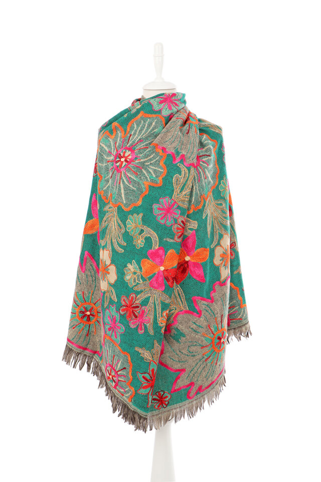 Zümrüt Marimo Desenli Kışlık Şal 