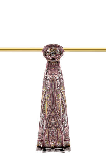 Ash Gray Marrakesh Pattern Sura Silk Shawl 