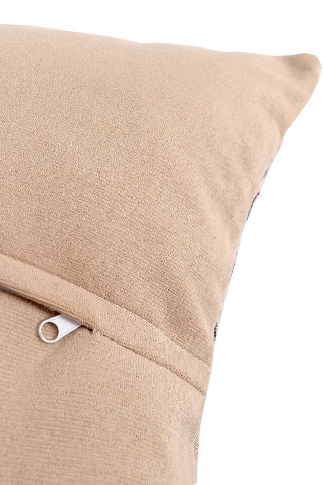 Mavi Yaprak Desen Goblen Kırlent - 3