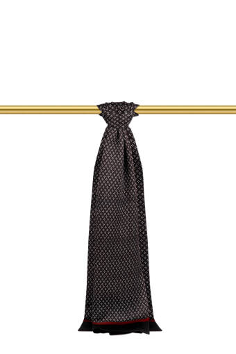 Black Patterned Men's Silk Scarf 
