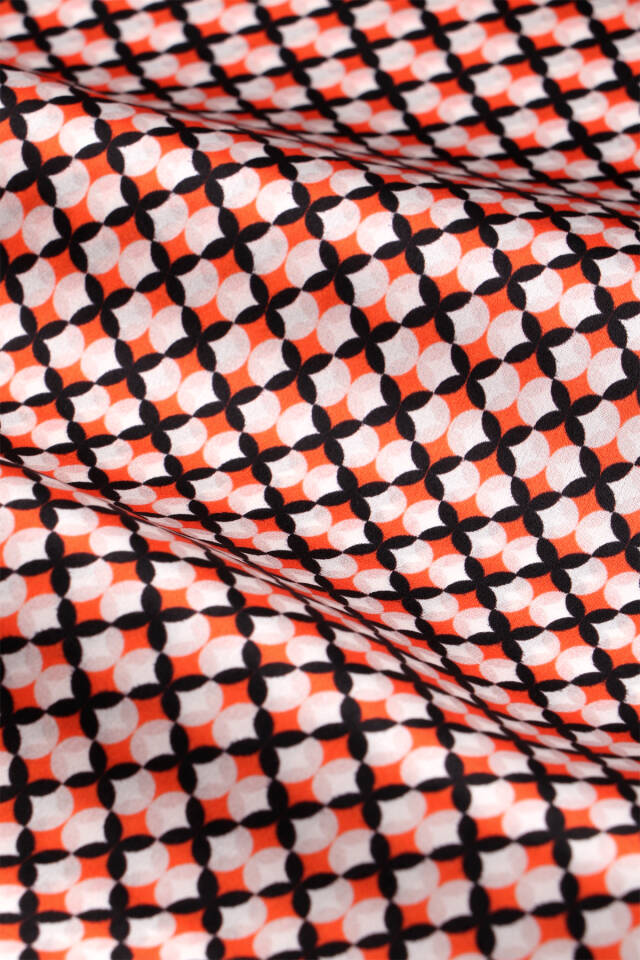 Orange Patterned Men's Silk Scarf - 4