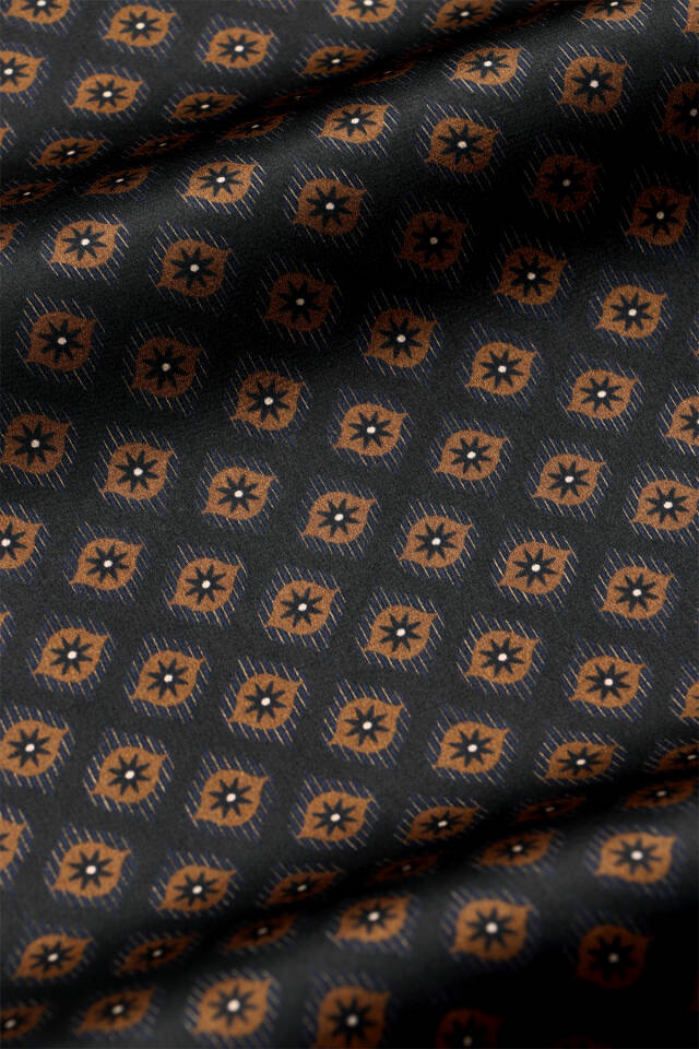 Brown Patterned Men's Silk Scarf - 4