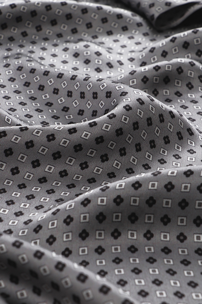 Gray Patterned Men's Silk Scarf - 3