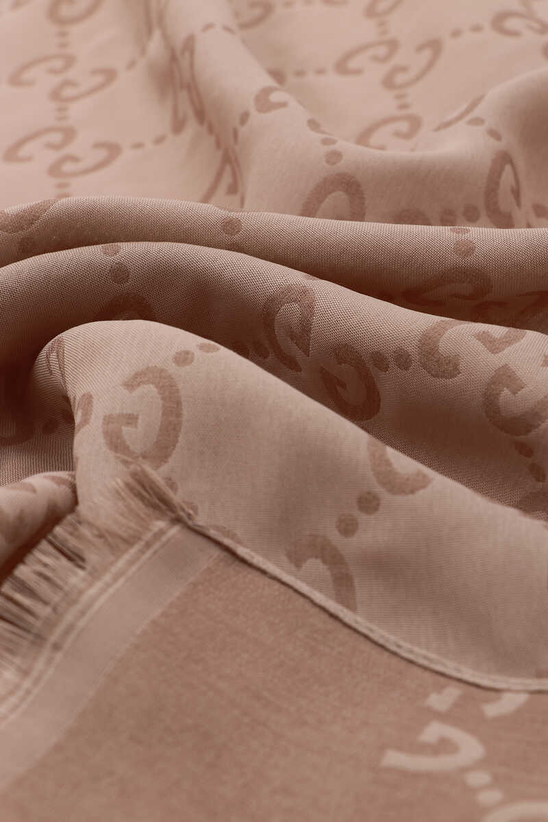 Milk Brown G Pattern Embossed Scarf