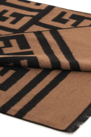 Milky Brown Patterned Men's Scarf - Thumbnail