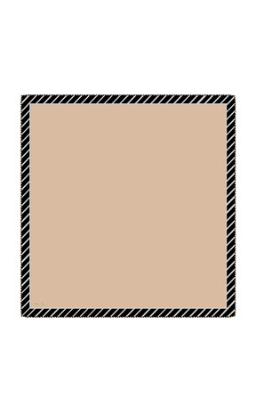 Milky Coffee Stripe Pattern Twill Silk Square Scarf 