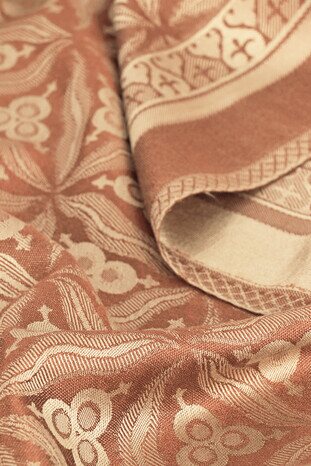 Milky Turkish Patterned Woven Silk Scarf - Thumbnail