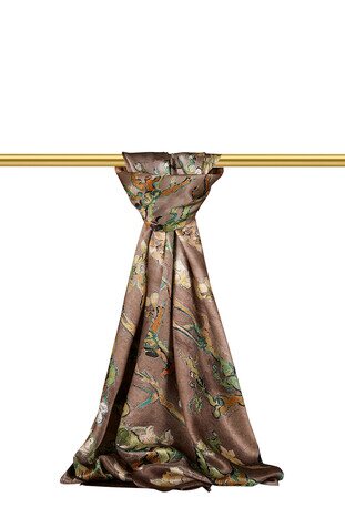 Mink Almond Blossom Silk Scarf 