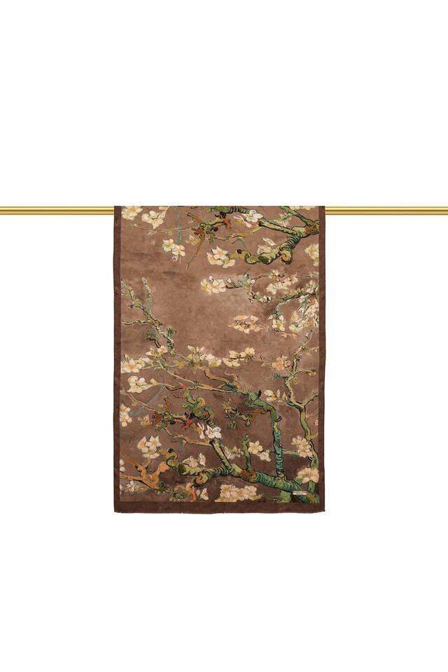 Mink Almond Blossom Silk Scarf - 2