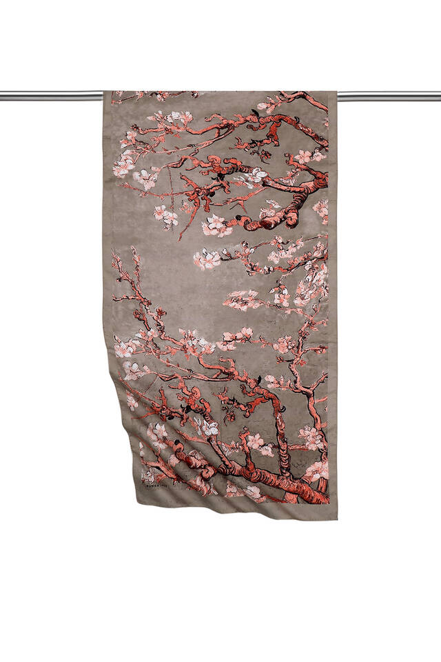 Mink Almond Blossom Silky Foulard - Bursa İpek