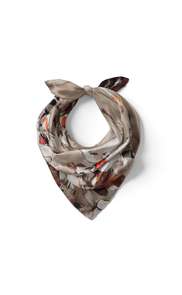 Mink Anemone Pattern Silk Pocket Square - 2